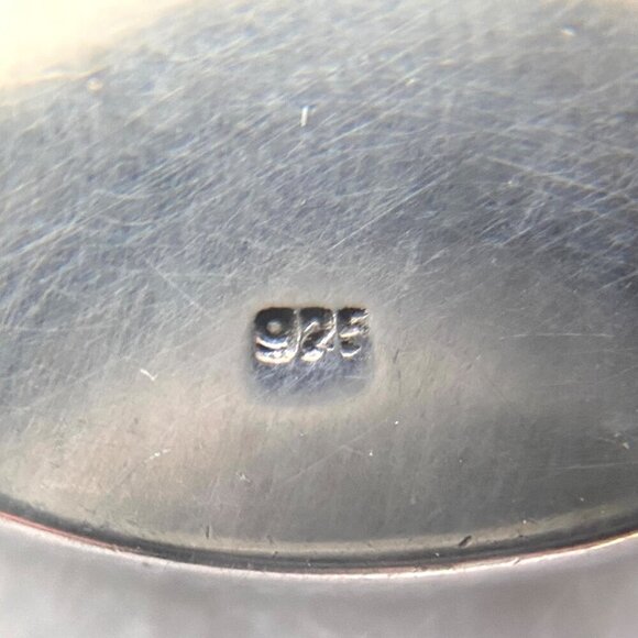 Sterling Silver 925 Dyed Mother Of Pearl MOP Geometric Inlay Pendant Necklace - Picture 13 of 16